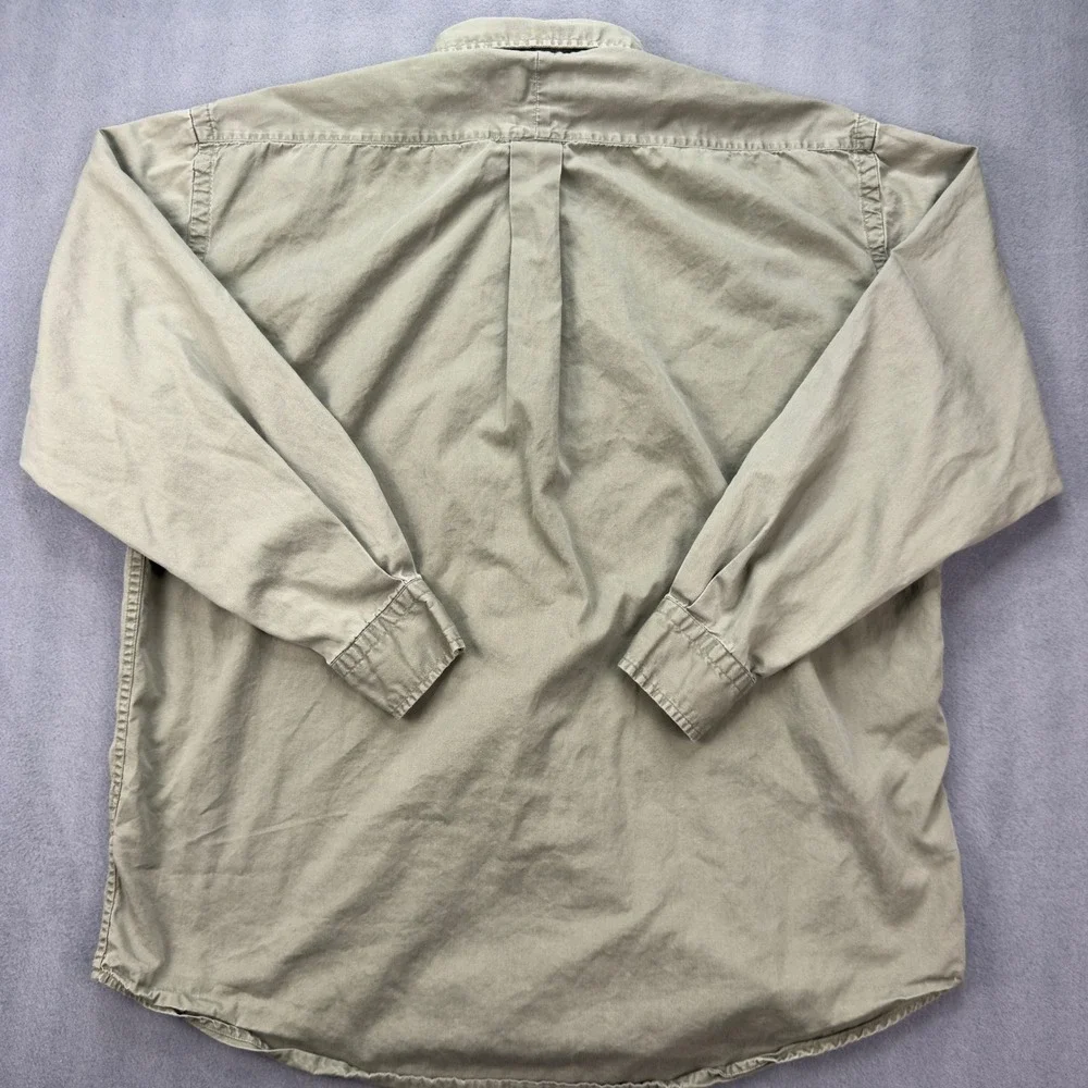 Polo Ralph Lauren Mens Large Sage Green Cotton Button Down Shirt Red Pony Logo